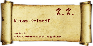 Kutas Kristóf névjegykártya