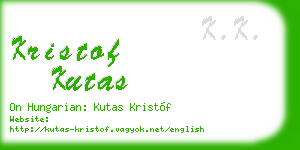 kristof kutas business card